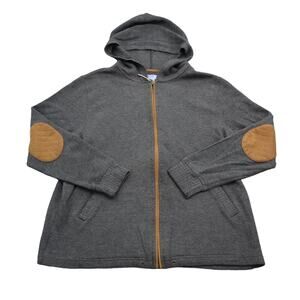 Pacer by Karen Scott Sweater Womens M Gray Long Sleeve Pockets Full Zip Hoodie